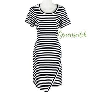 Calvin Klein Collection Black and White Asymmetrical Dress